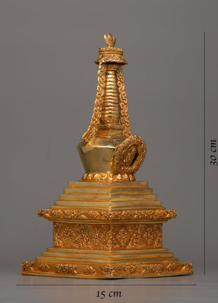 Gold-Adorned Buddha Stupa | Enhance Your Meditation