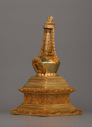 Gold-Adorned Buddha Stupa | Enhance Your Meditation