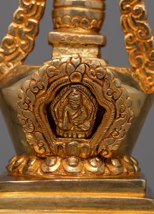 Gold-Adorned Buddha Stupa | Enhance Your Meditation