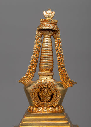 Gold-Adorned Buddha Stupa | Enhance Your Meditation