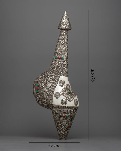 Spiritual White Metal Shankha | Shankha for Religious Ceremonies