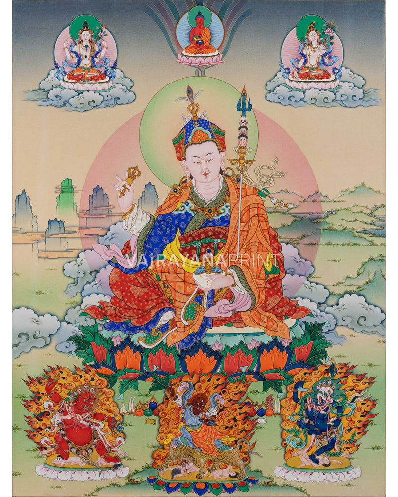 Traditional Guru Rinpoche Empowerment Thangka Print