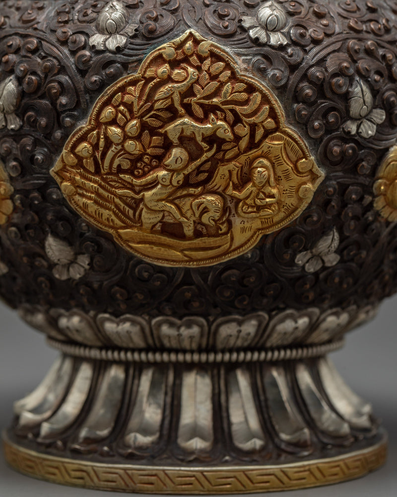 Tibetan Tea Pot | Religious Tea Pot | Hancarved Altar