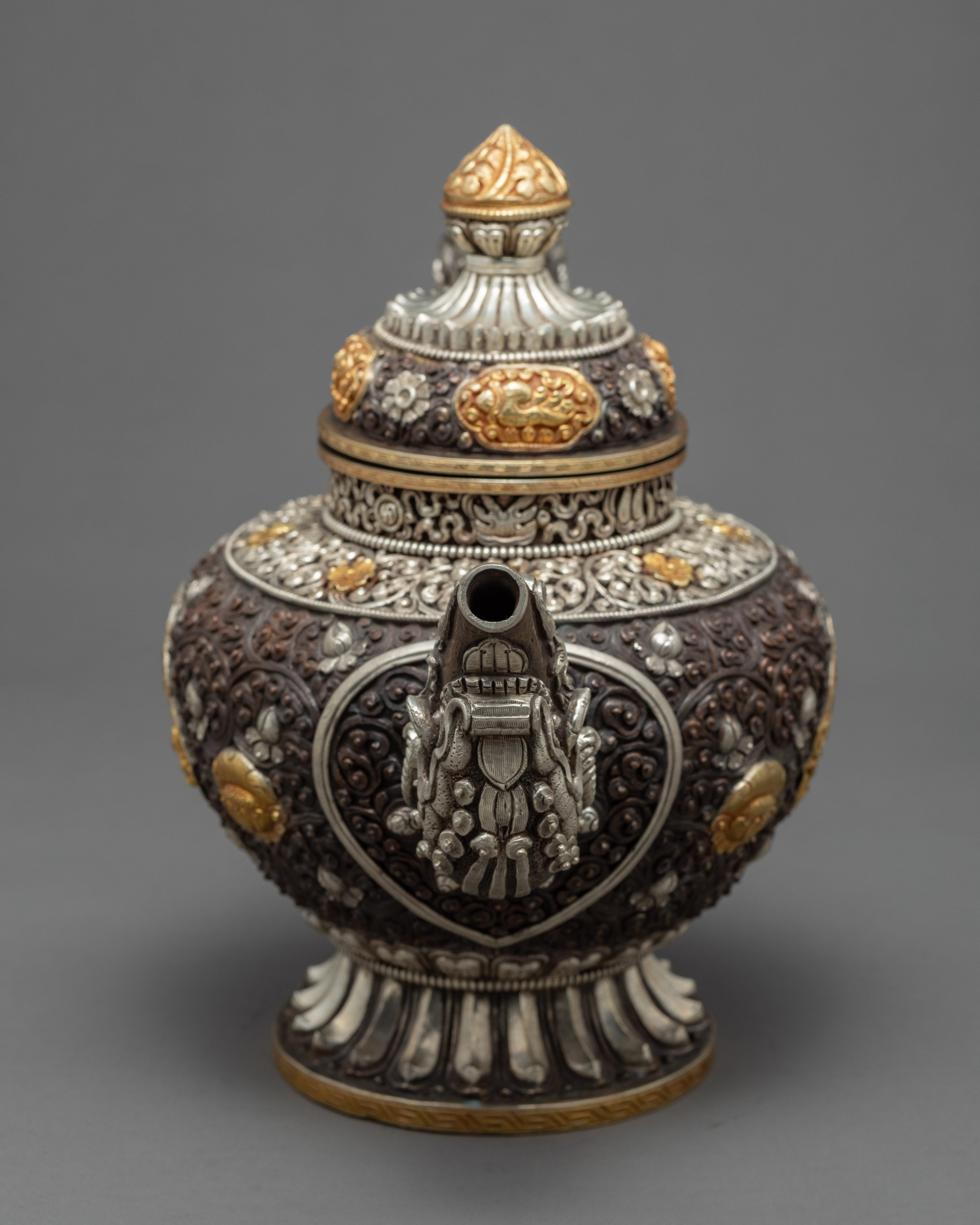 Tibetan Tea Pot | Religious Tea Pot | Hancarved Altar