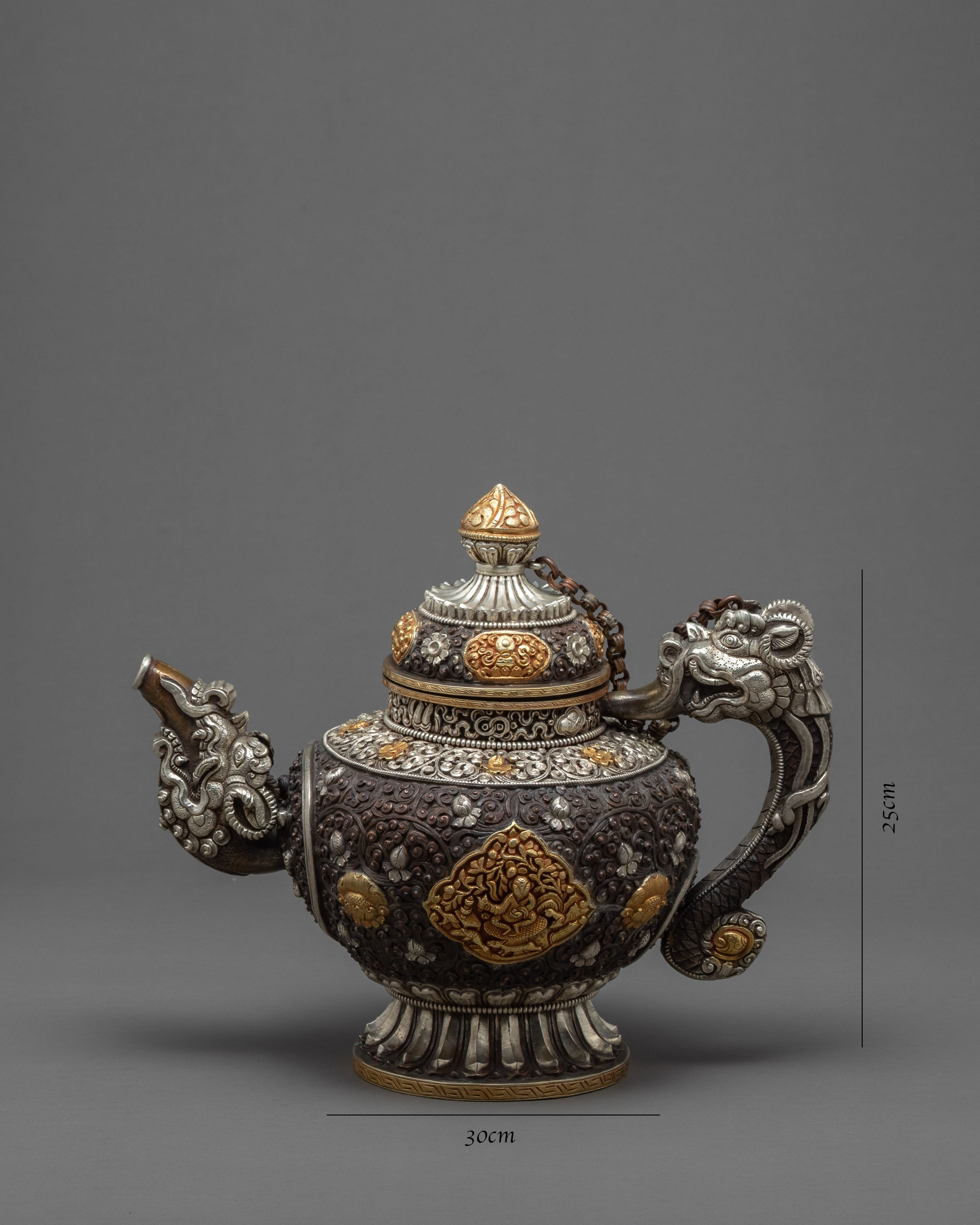 Tibetan Tea Pot | Religious Tea Pot | Hancarved Altar