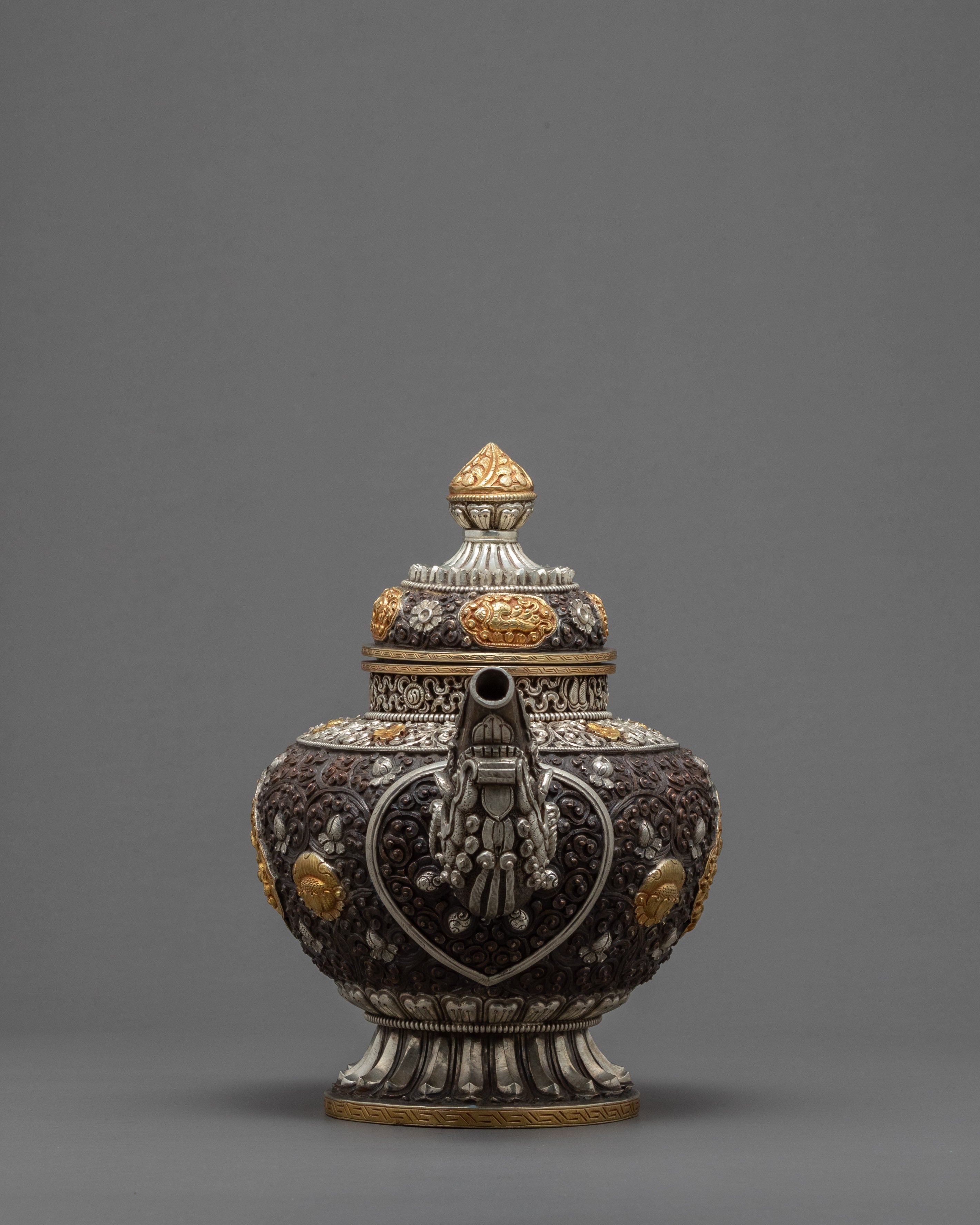 Tibetan Tea Pot | Religious Tea Pot | Hancarved Altar