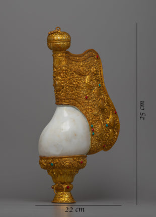 Spiritual Gold Shankha | Unique Decorative Piece