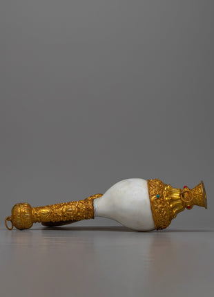 Spiritual Gold Shankha | Unique Decorative Piece