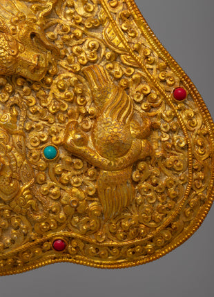 Spiritual Gold Shankha | Unique Decorative Piece
