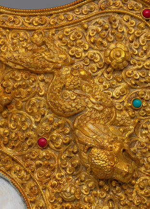 Spiritual Gold Shankha | Unique Decorative Piece