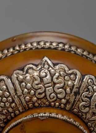 Silver Tibetan Tea Bowl | Elegant and Spiritual Home Decor