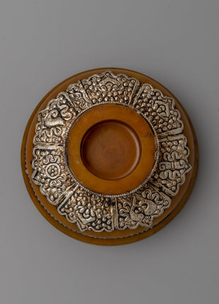 Silver Tibetan Tea Bowl | Elegant and Spiritual Home Decor