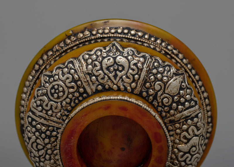 Yellow Resin Tibetan Bowl | Phuru Offering Bowl