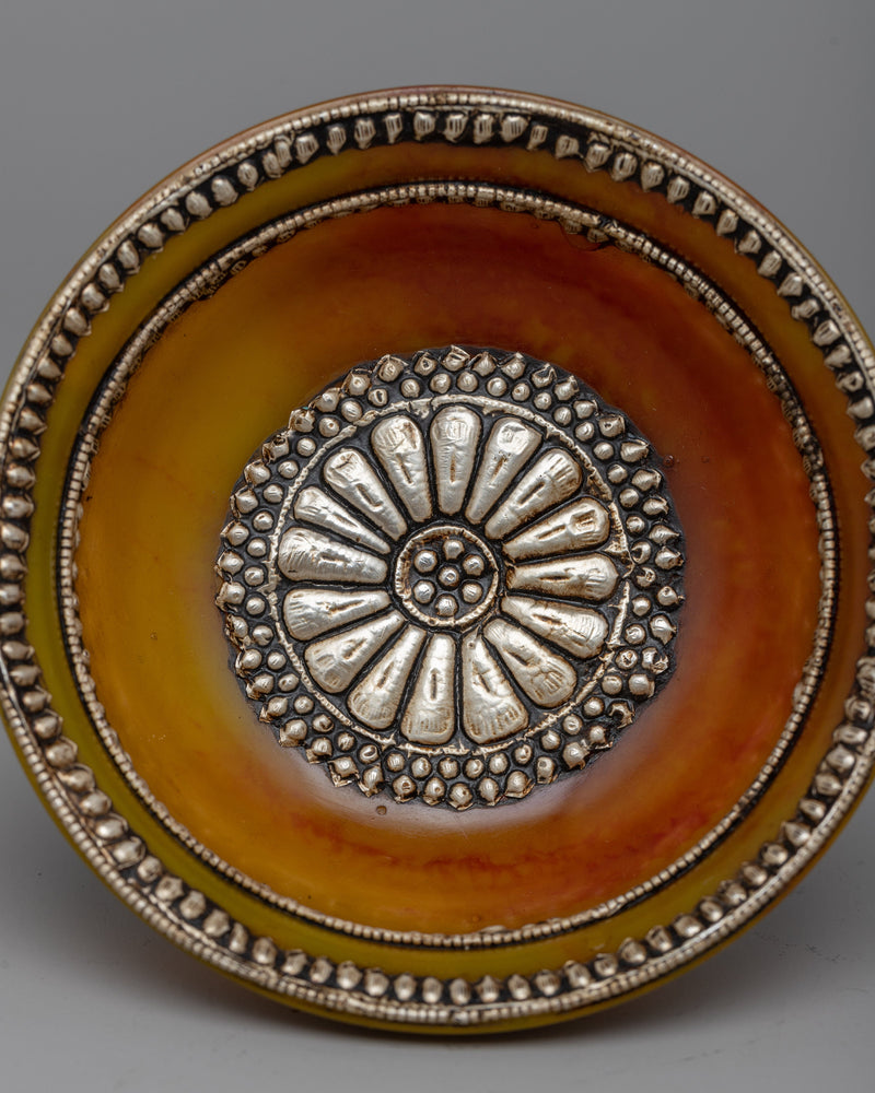 Yellow Resin Tibetan Bowl | Phuru Offering Bowl