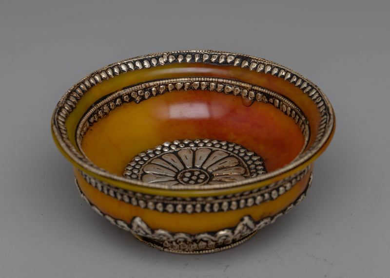 Yellow Resin Tibetan Bowl | Phuru Offering Bowl