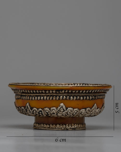 Yellow Resin Tibetan Bowl | Phuru Offering Bowl