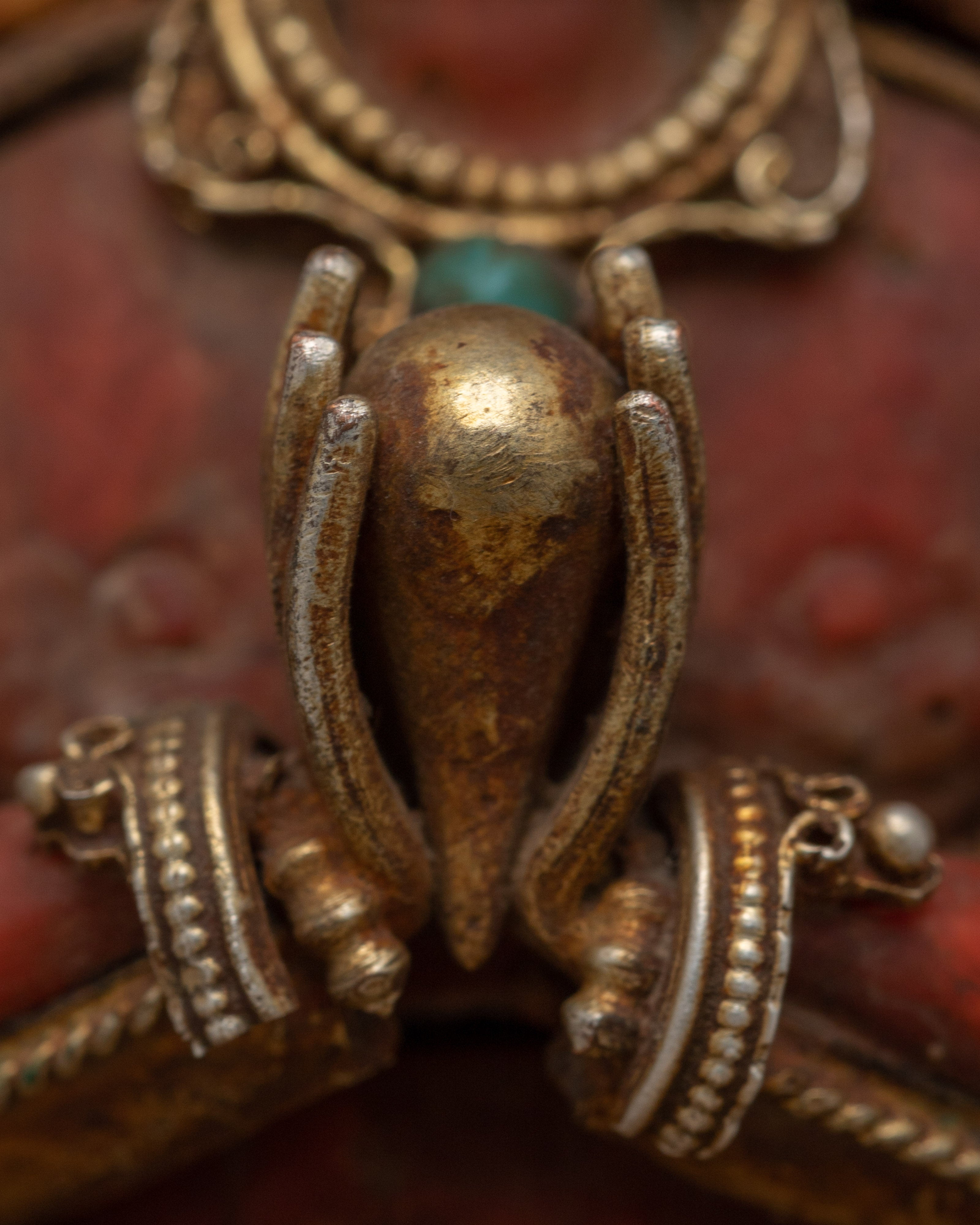 Coral Stone Chenresig Statue | Symbolizing Compassion and Loving-Kindness