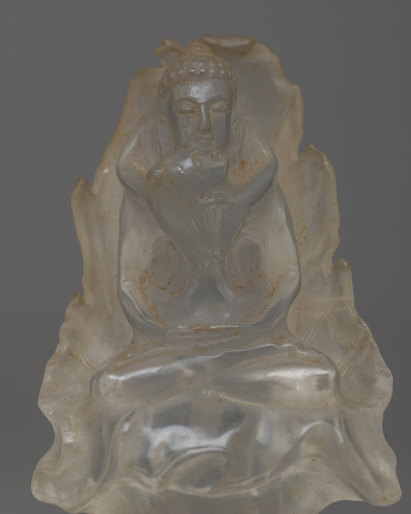 Crystal Samantabhadra Statue | Reflecting the Purity of Bodhisattva Ideals