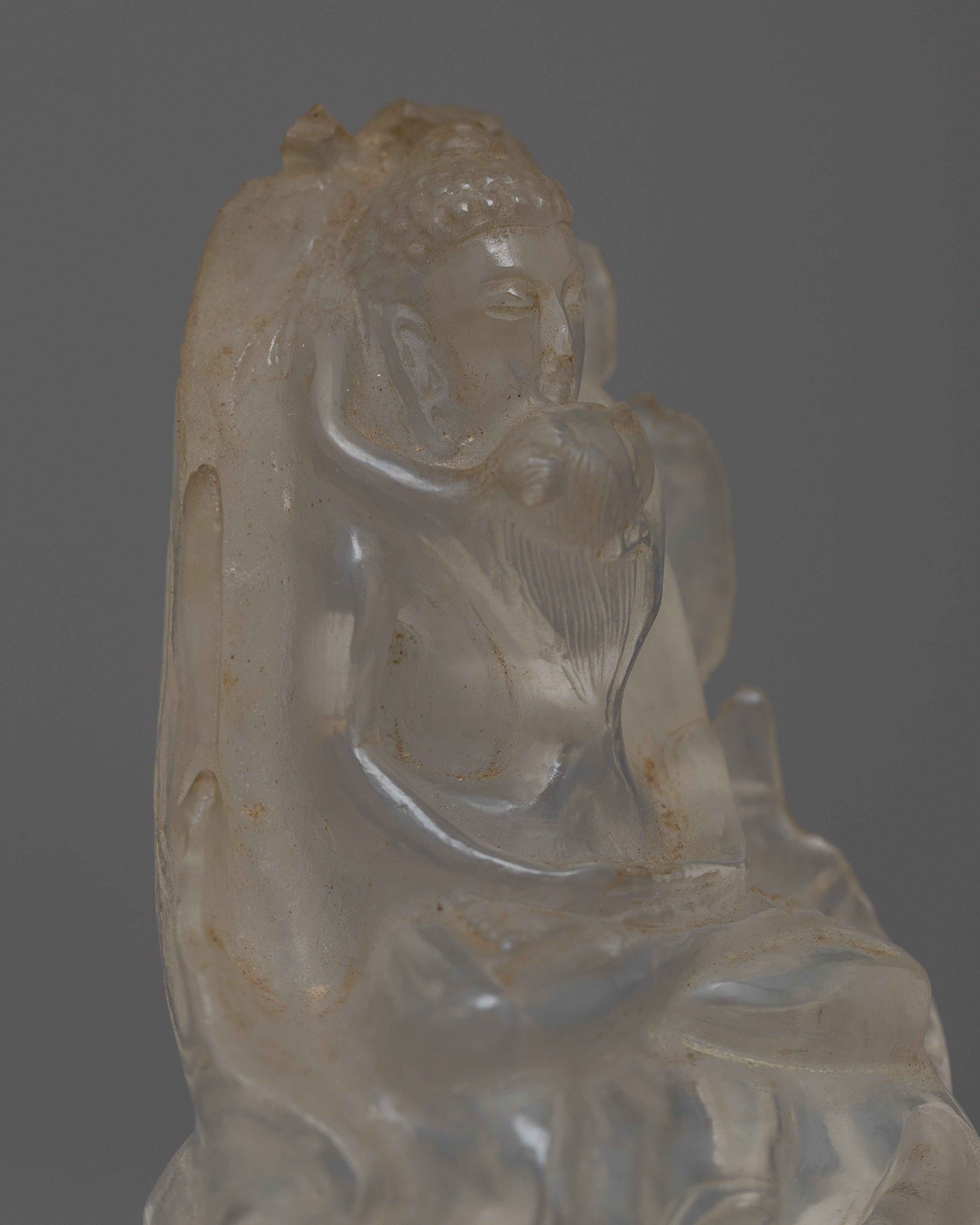 Crystal Samantabhadra Statue | Reflecting the Purity of Bodhisattva Ideals