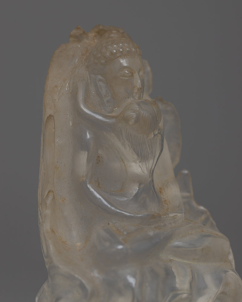 Crystal Samantabhadra Statue | Reflecting the Purity of Bodhisattva Ideals