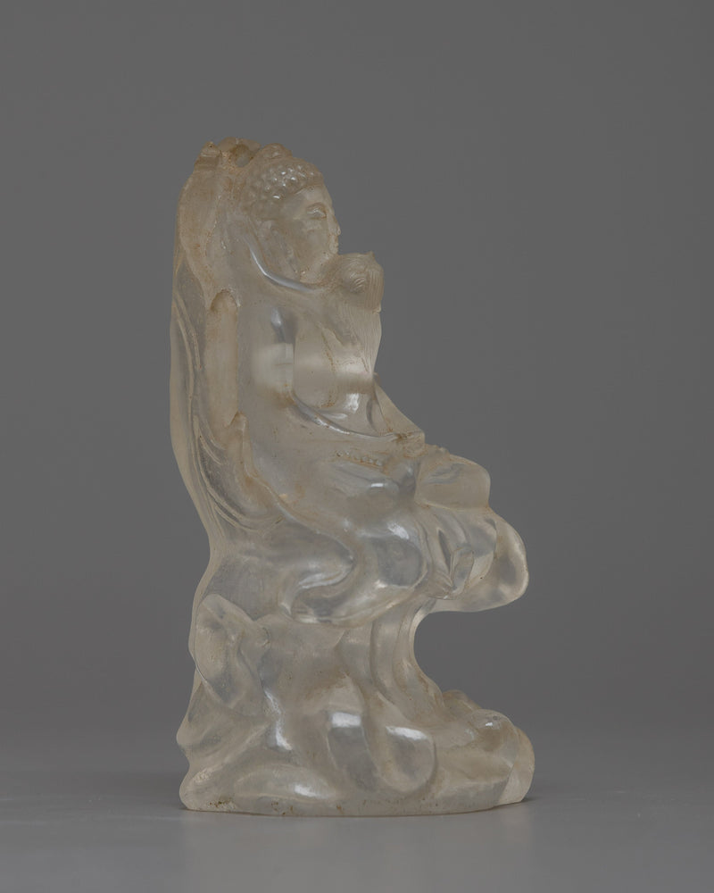 Crystal Samantabhadra Statue | Reflecting the Purity of Bodhisattva Ideals