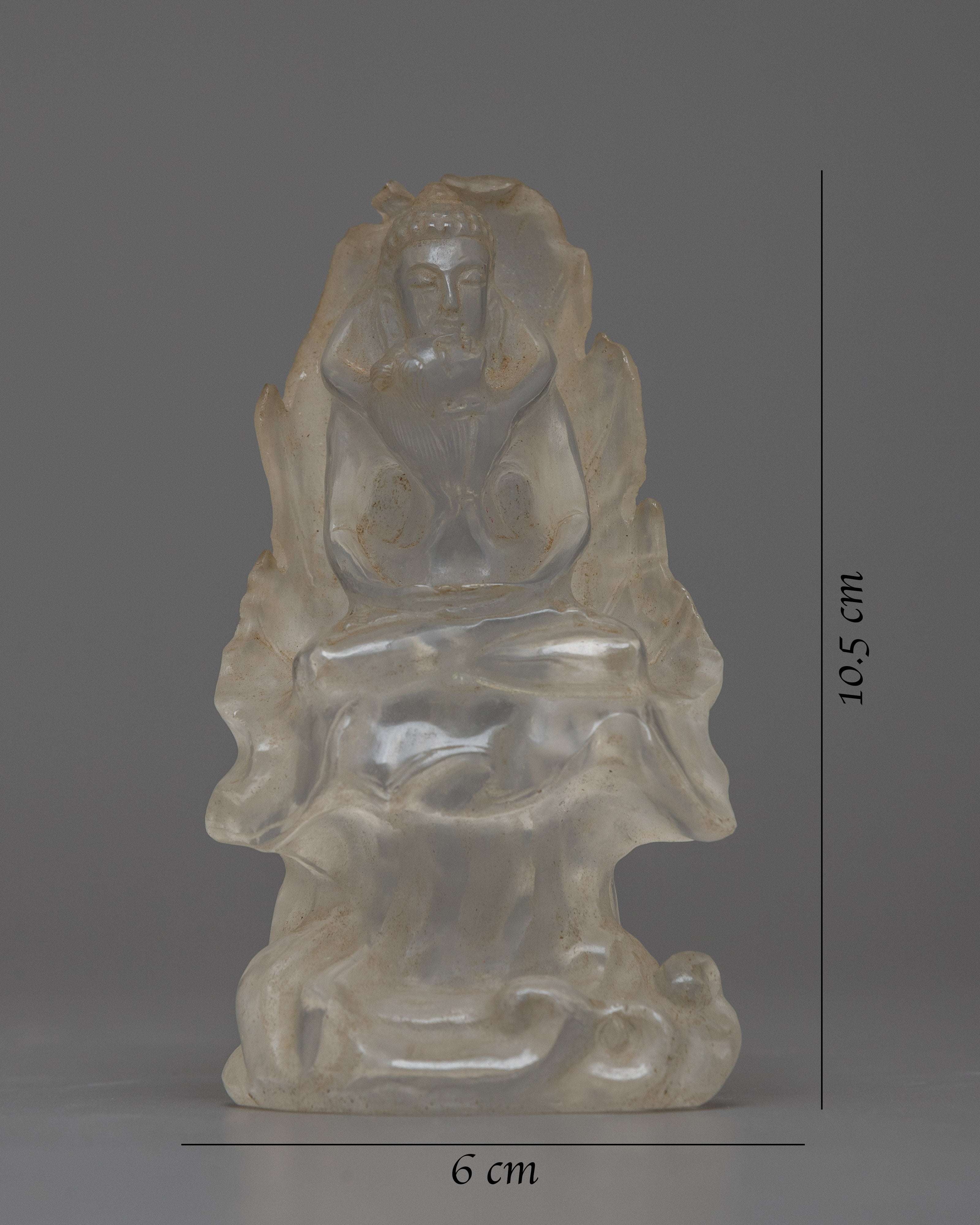 Crystal Samantabhadra Statue | Reflecting the Purity of Bodhisattva Ideals