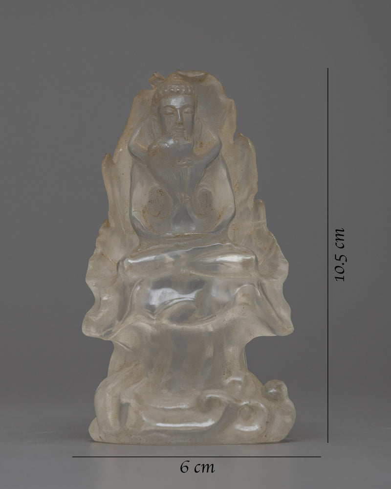 Crystal Samantabhadra Statue | Reflecting the Purity of Bodhisattva Ideals