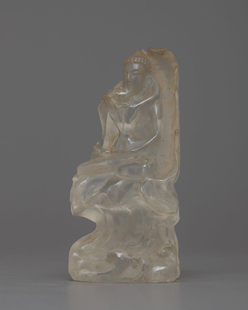 Crystal Samantabhadra Statue | Reflecting the Purity of Bodhisattva Ideals