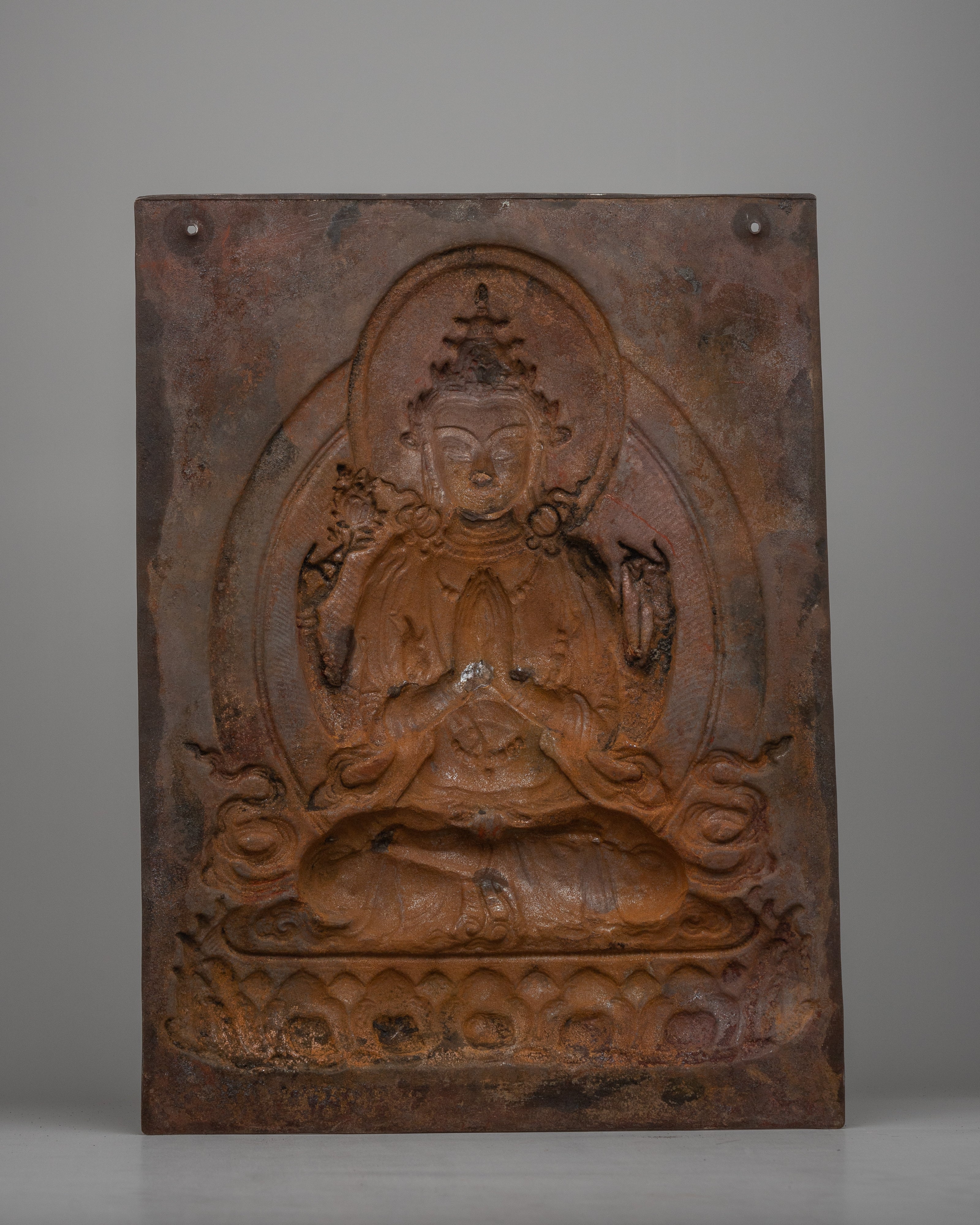 Chenrezig Bodhisattva Iron Wall Decor | Intricate Metal Tibetan Art