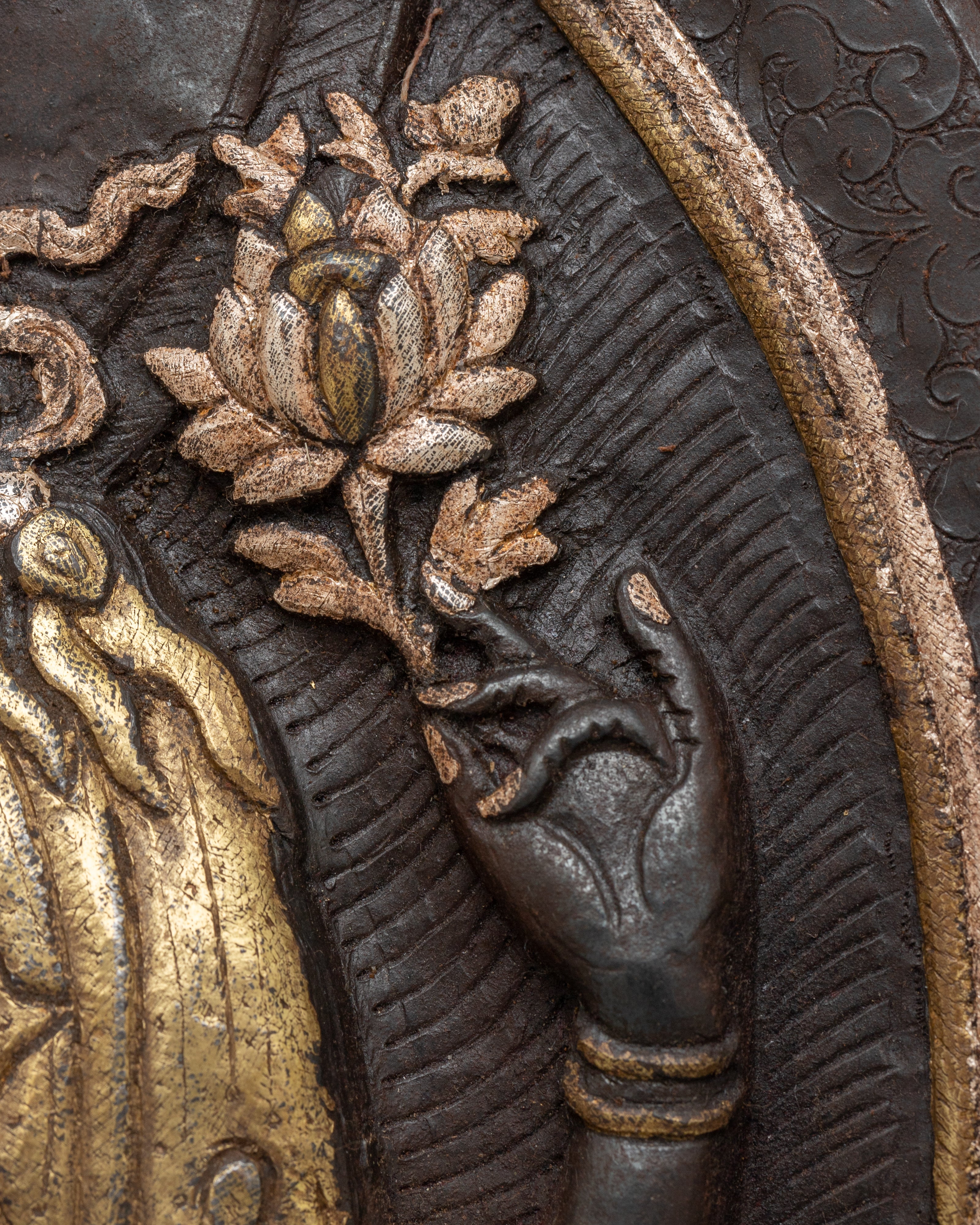 Chenrezig Bodhisattva Iron Wall Decor | Intricate Metal Tibetan Art