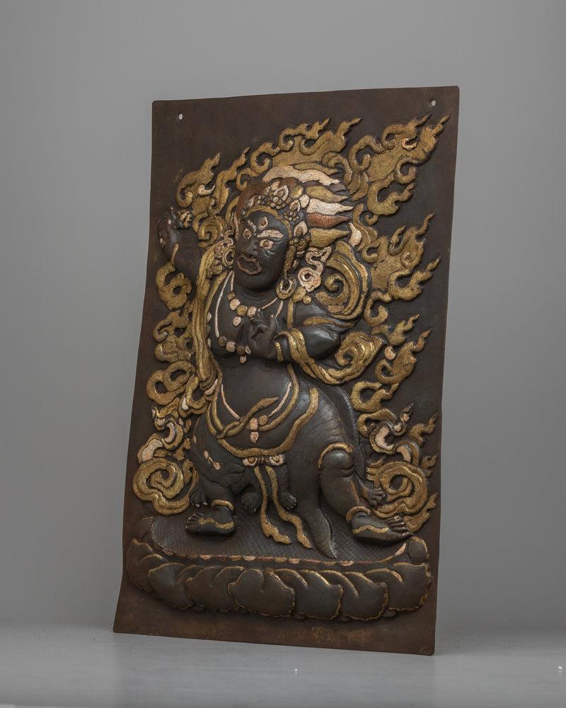 Vajrapani Metal Wall Hanging Thanka | Powerful Buddhist Guardian
