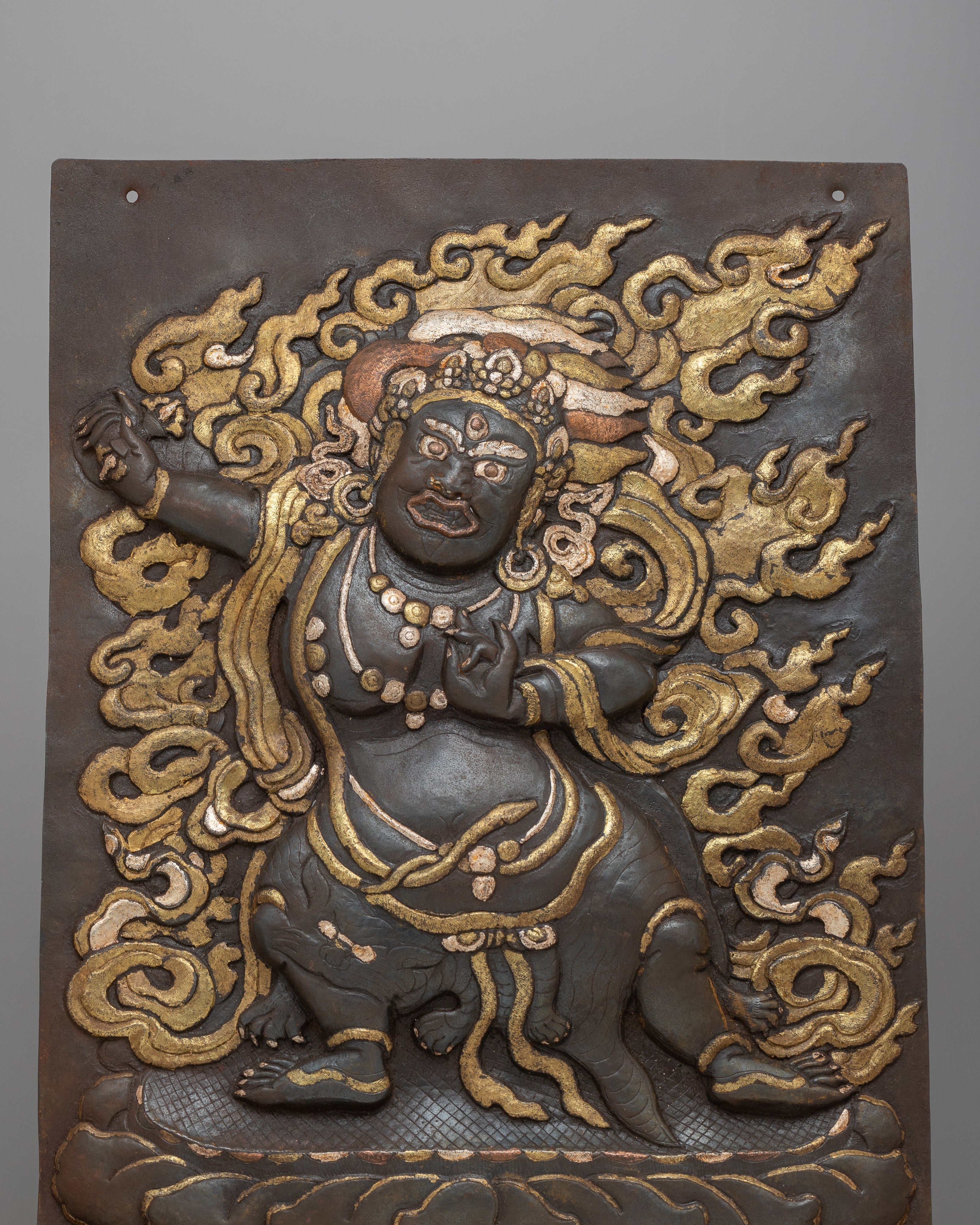 Vajrapani Metal Wall Hanging Thanka | Powerful Buddhist Guardian