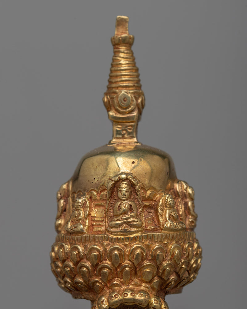 Buddhist Stupa(Chiba Dya) with Vajra Set | Vajra on top of Dharma dhatu Base Statue
