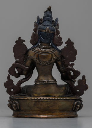 Green Tara Oxidized Statue | Exquisite Symbol of Compassion
