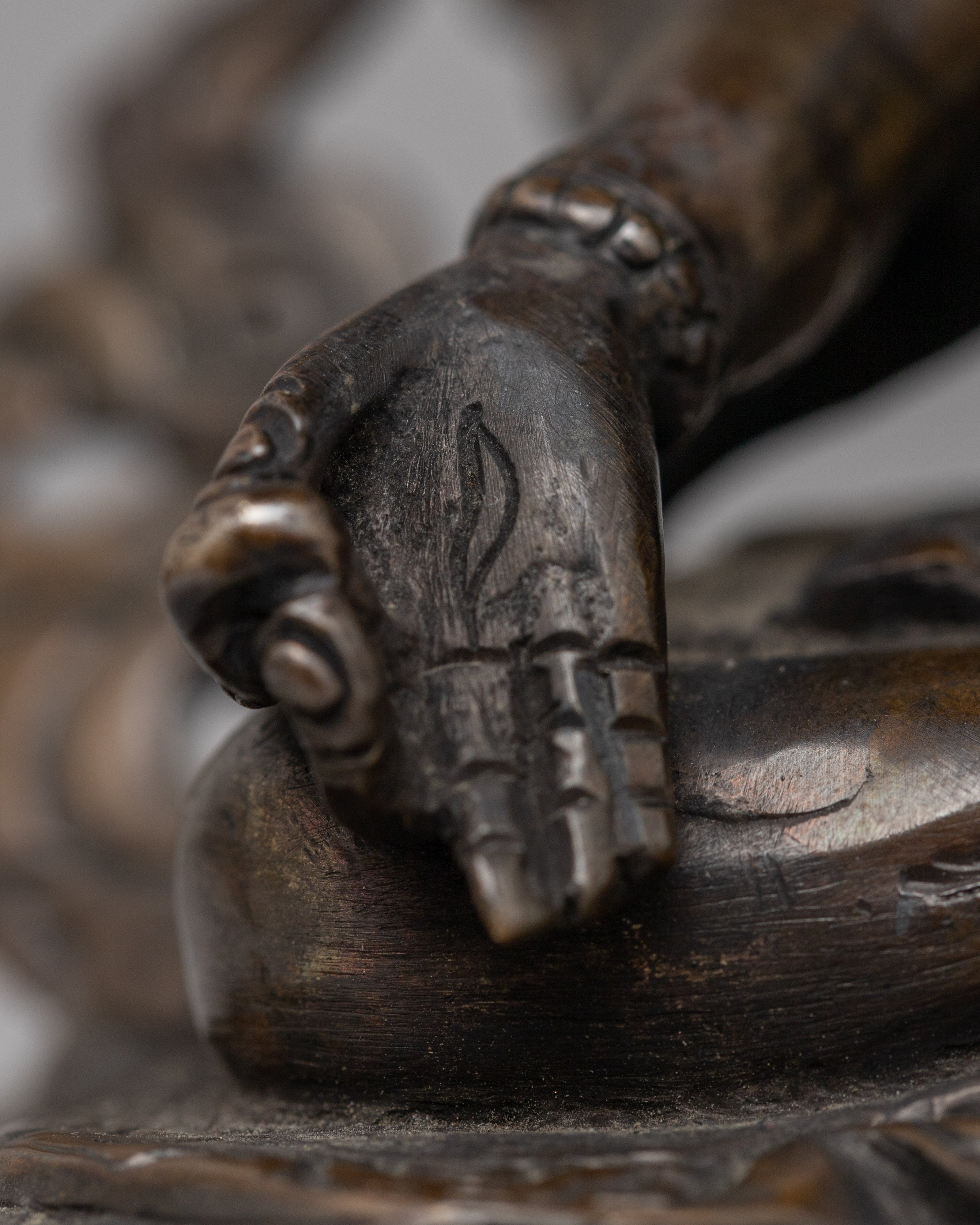 Oxidized Copper White Tara Statue |  Copper White Tara Statue with Oxidized Finish