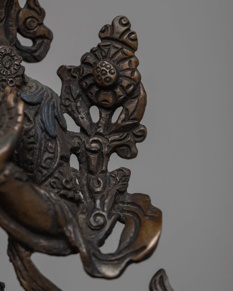 Oxidized Copper White Tara Statue |  Copper White Tara Statue with Oxidized Finish