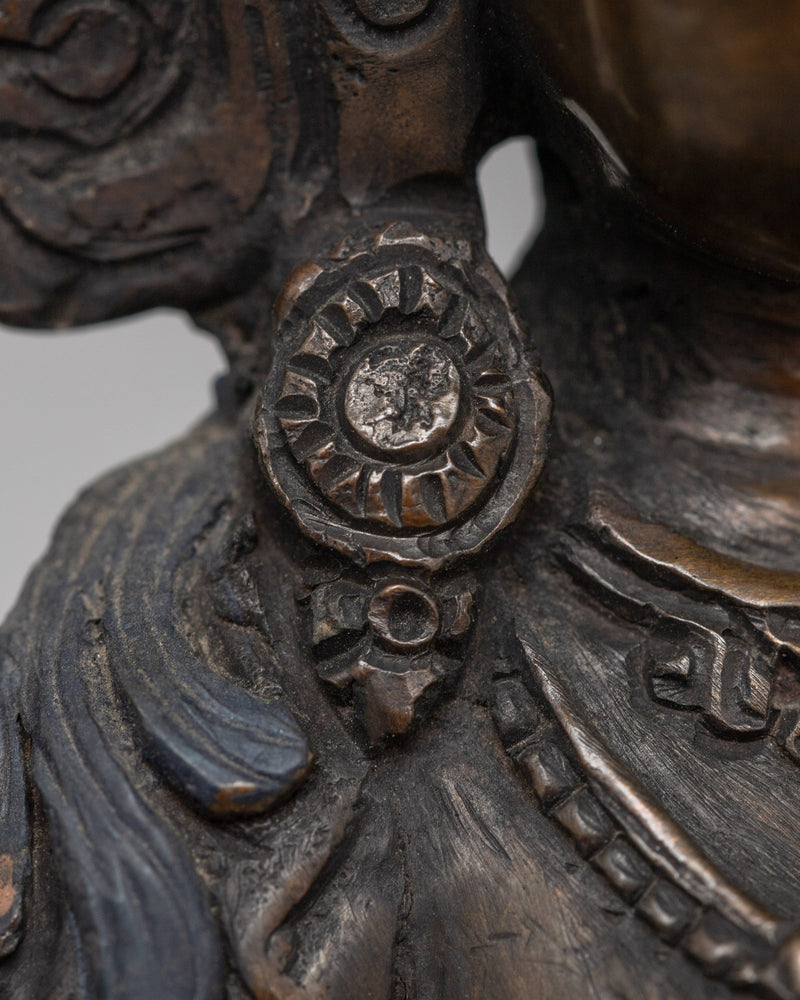 Oxidized Copper White Tara Statue |  Copper White Tara Statue with Oxidized Finish