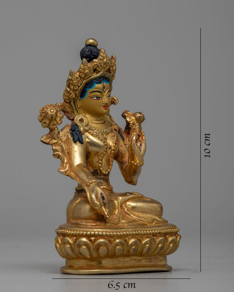 Handcrafted Gold Gilded White Tara | Serene Buddhist Deity Statue