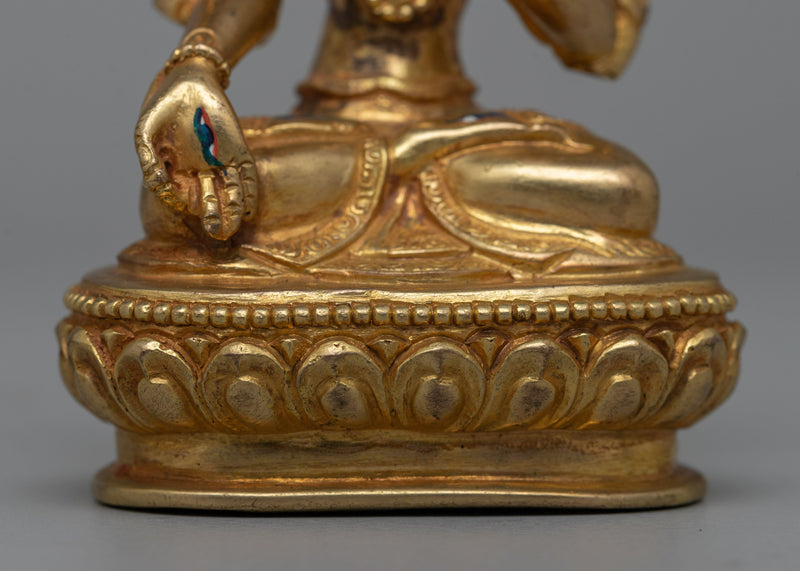 Handcrafted Gold Gilded White Tara | Serene Buddhist Deity Statue