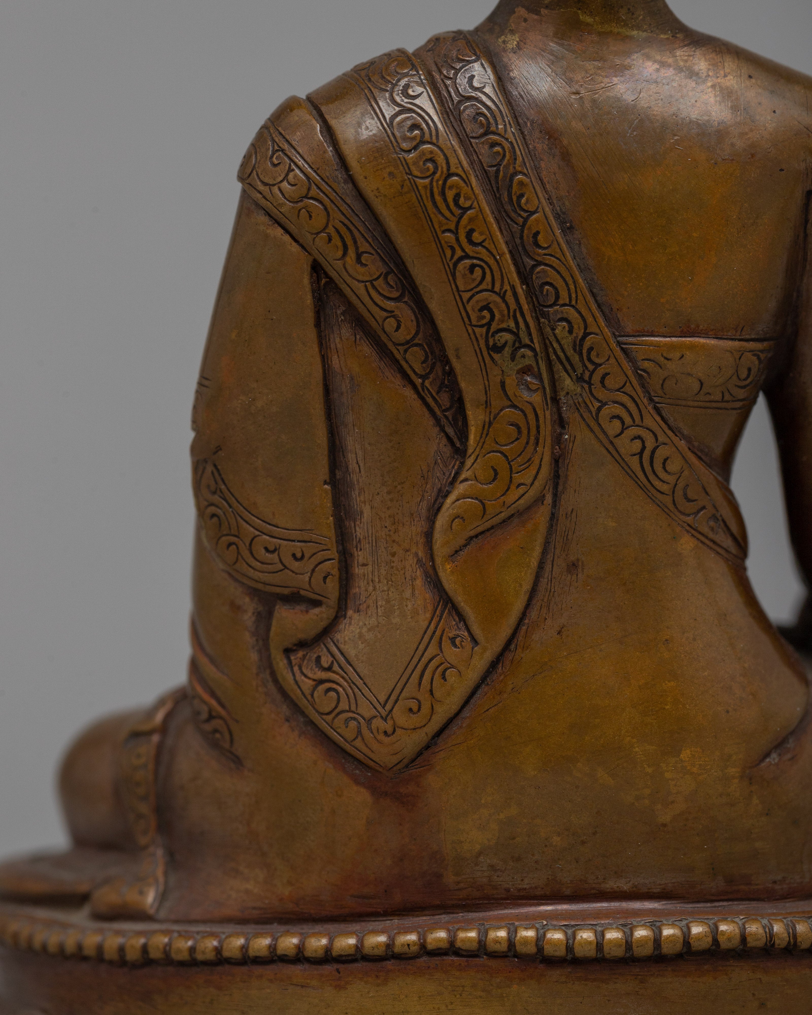 Oxidized Copper Medicine Buddha Statue | Traditional Buddhist Healing Icon