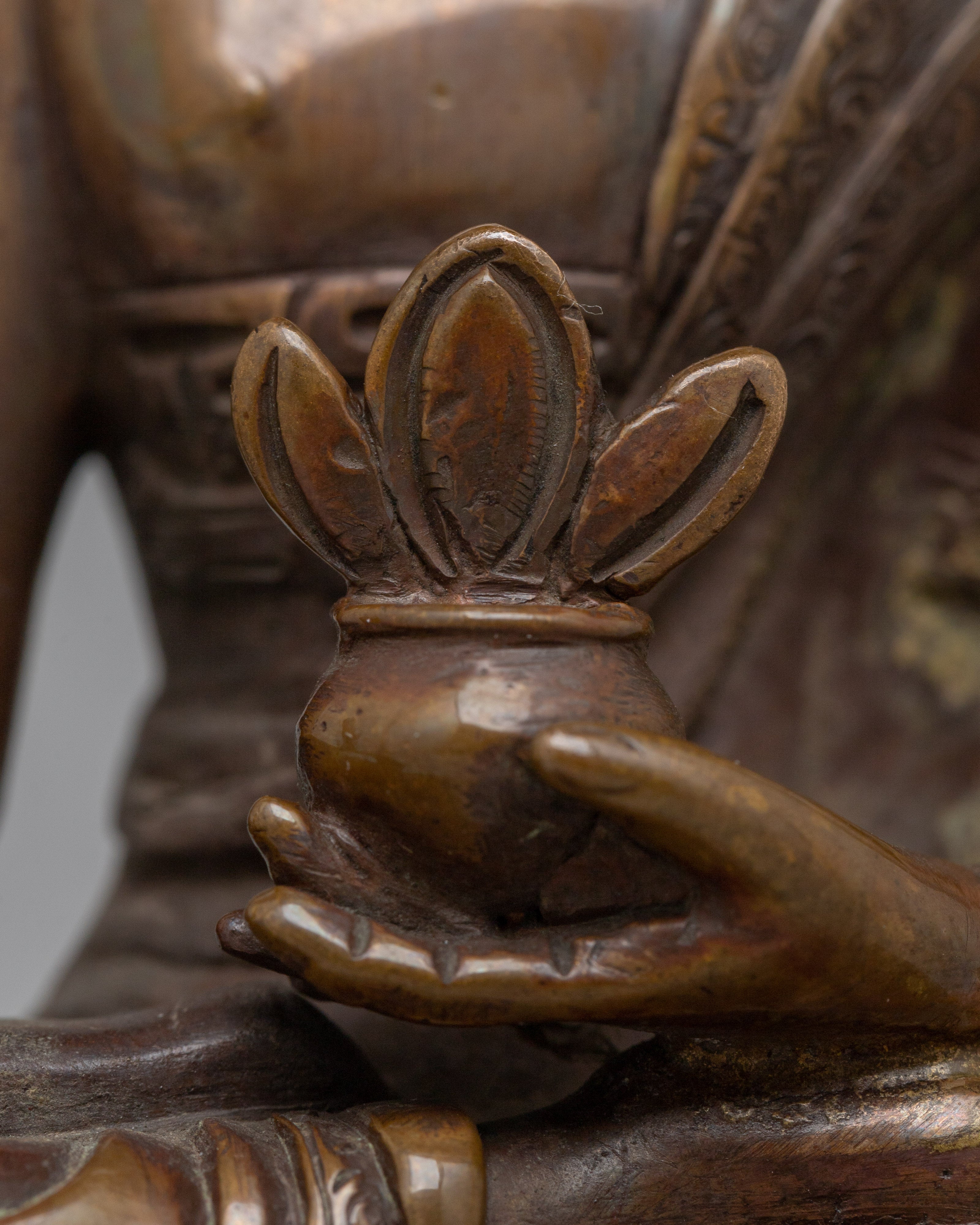 Oxidized Copper Medicine Buddha Statue | Traditional Buddhist Healing Icon