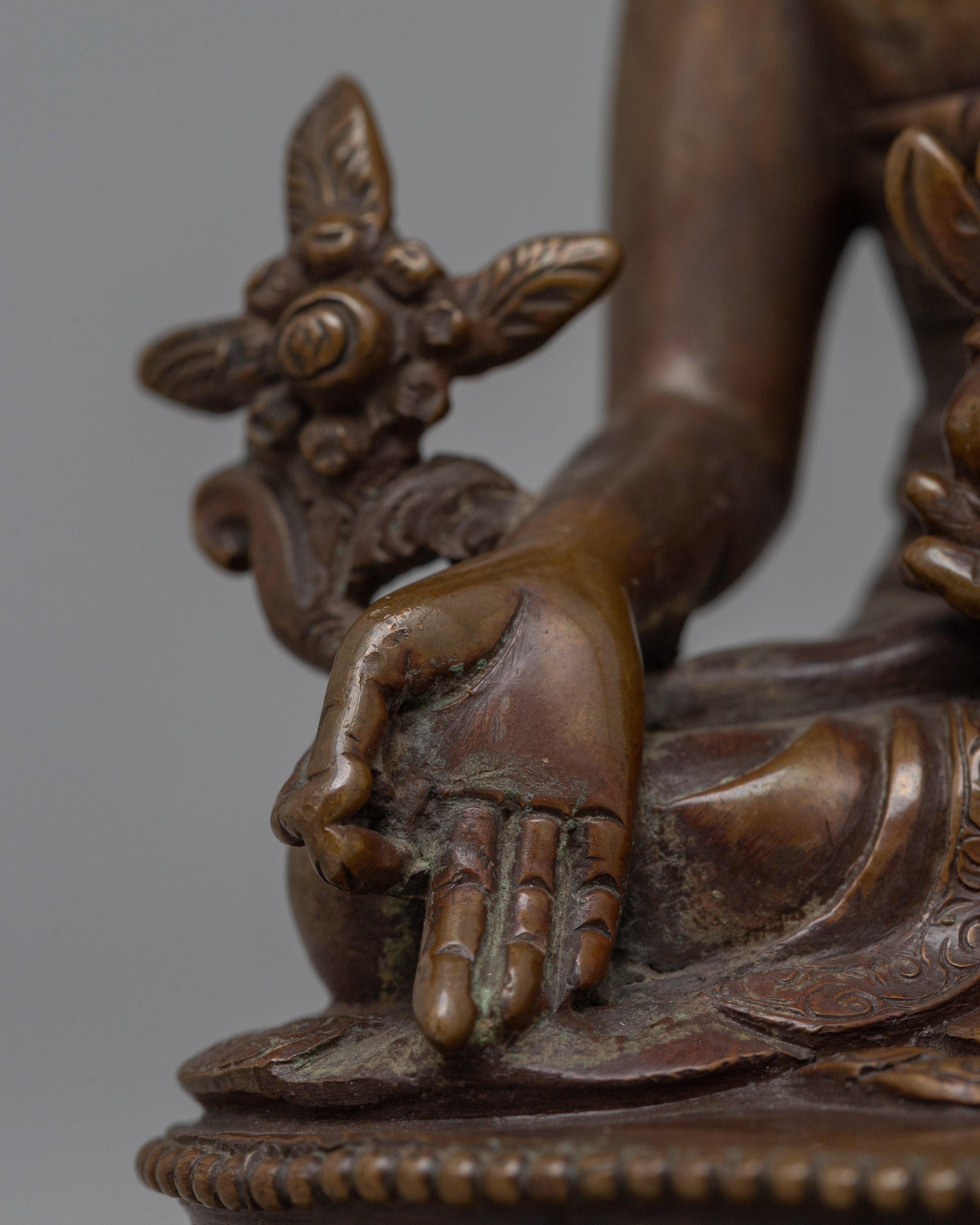 Oxidized Copper Medicine Buddha Statue | Traditional Buddhist Healing Icon