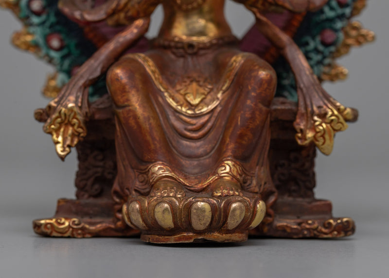 Copper Statue of Maitreya Buddha | Traditional Buddhist Decor for Peace and Prosperity
