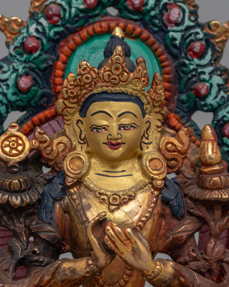 Copper Statue of Maitreya Buddha | Traditional Buddhist Decor for Peace and Prosperity