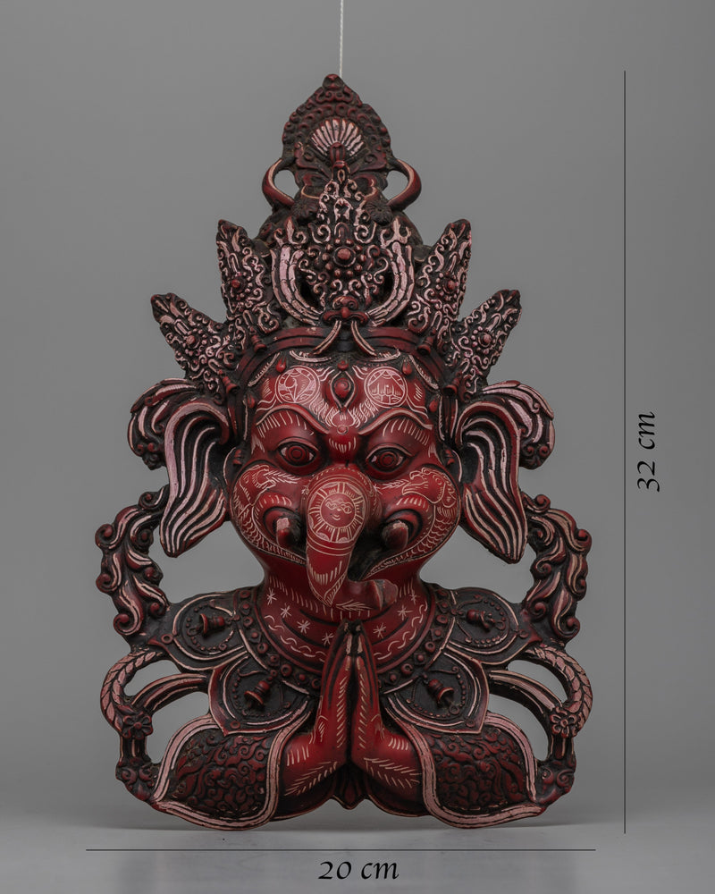 Ganesha Wall Hanging Mask | Hindu Deity of Wisdom Decor