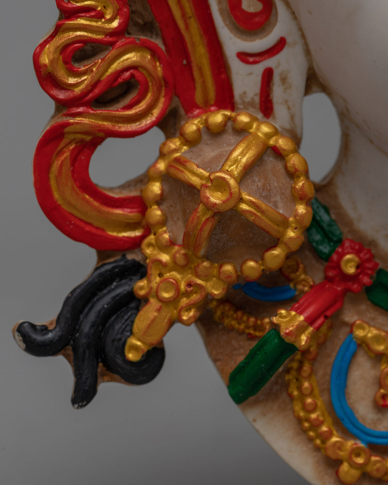Green Tara Buddha Wall Hanging Face Mask | Compassionate Goddess Artwork