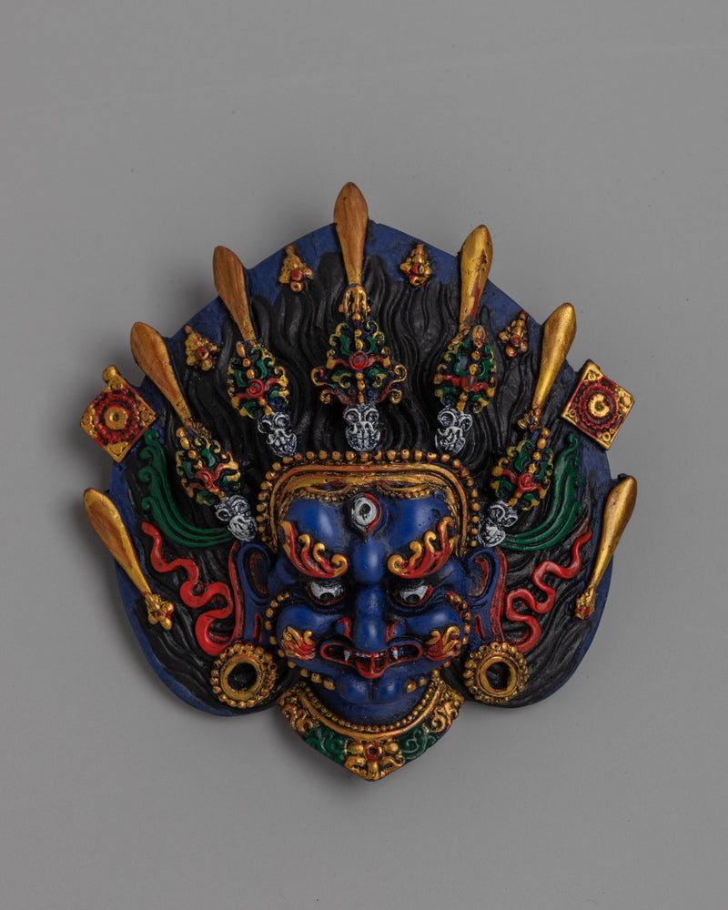 Mahakala Tibetan Mask Wall Decor | Protector Deity Serene Home Decoration