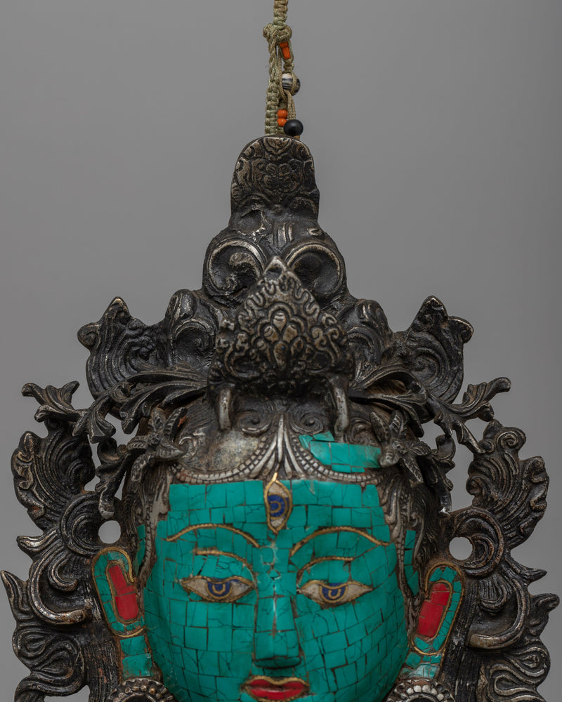 White Tara Face Mask Wall Hanging | Wall Decor for Peace and Protection