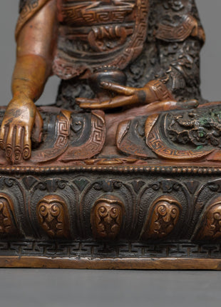 Oxidized Shakyamuni Buddha Statue | Spiritual Practice Enhancer with Cultural Artifact