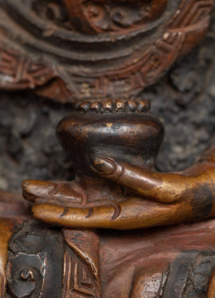 Oxidized Shakyamuni Buddha Statue | Spiritual Practice Enhancer with Cultural Artifact